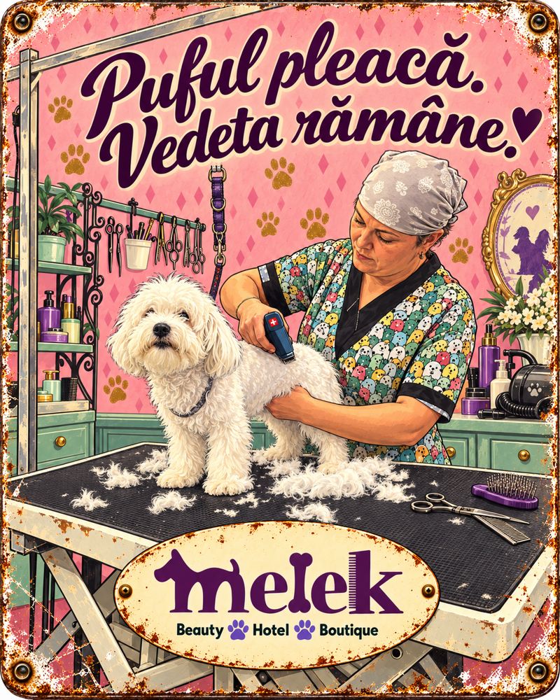 Afiș retro Melek: Puful pleacă. Vedeta rămâne.