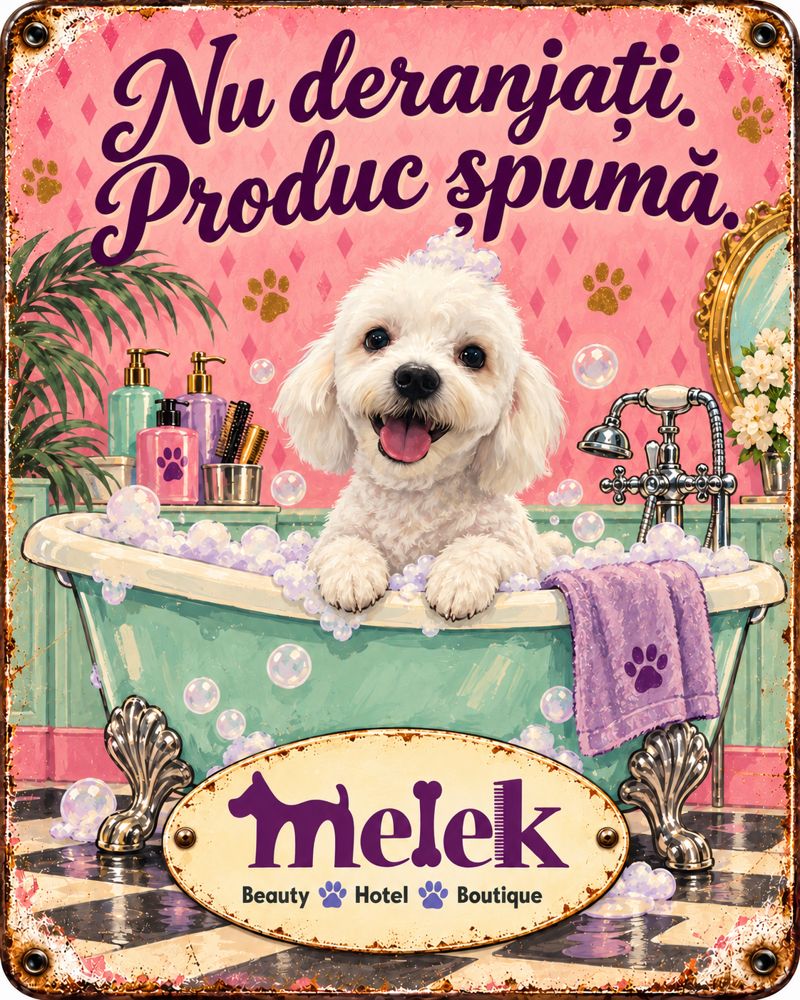 Afiș retro Melek: Nu deranjați. Produc spumă.